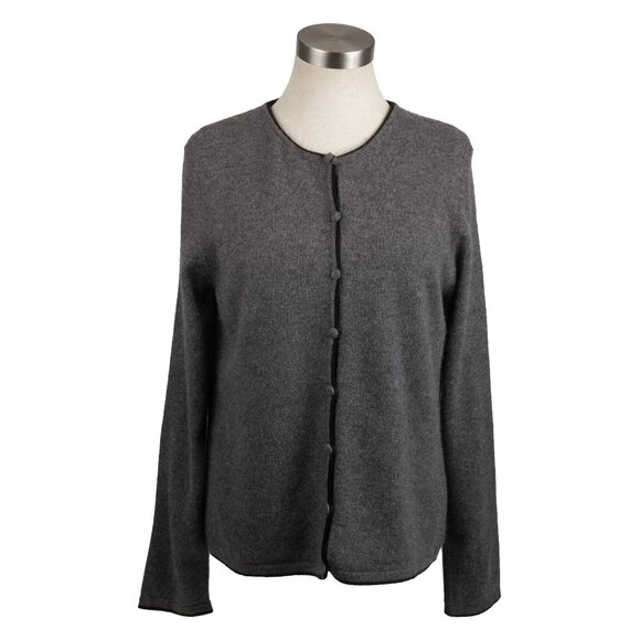 Croft & Barrow 100% Cashmere Twin Set Gray Tank Top and Cardigan Sweater Medium - Picture 4 of 12